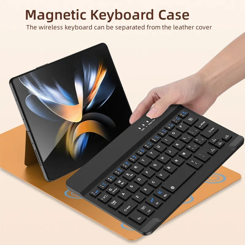 🔥50% OFF🔥Bluetooth Wireless Keyboard with Leather Case for Samsung