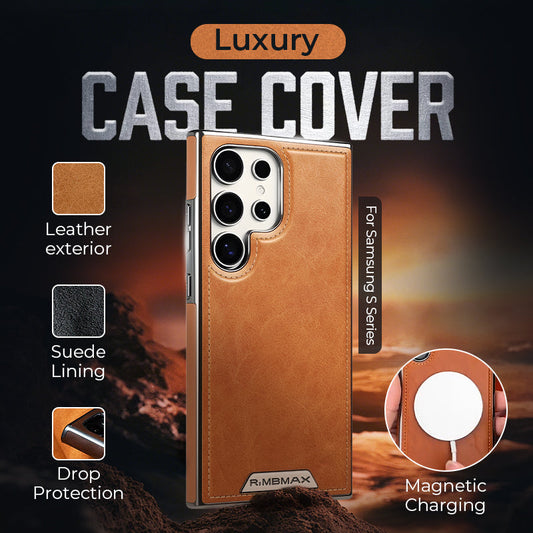 Leather Exterior and Suede Interior Luxury Case Cover for Samsung S Series