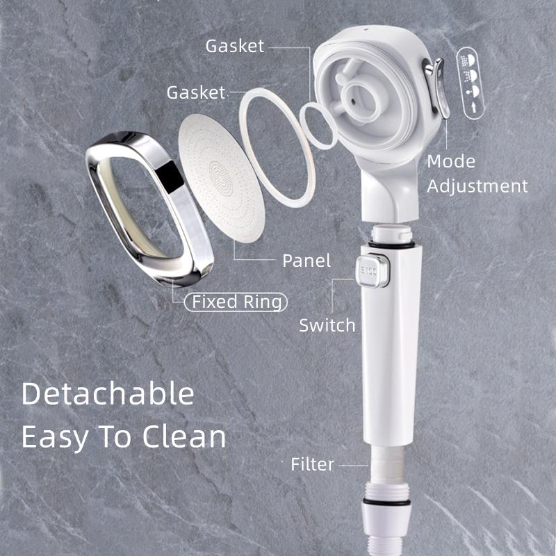 🔥HOT SALE🔥4-mode Handheld Pressurized Shower Head with Pause Switch