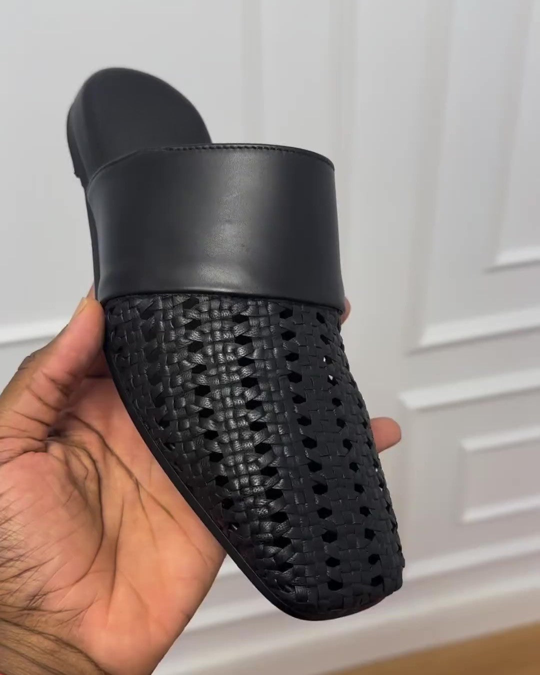 Woven Italian leather sandals