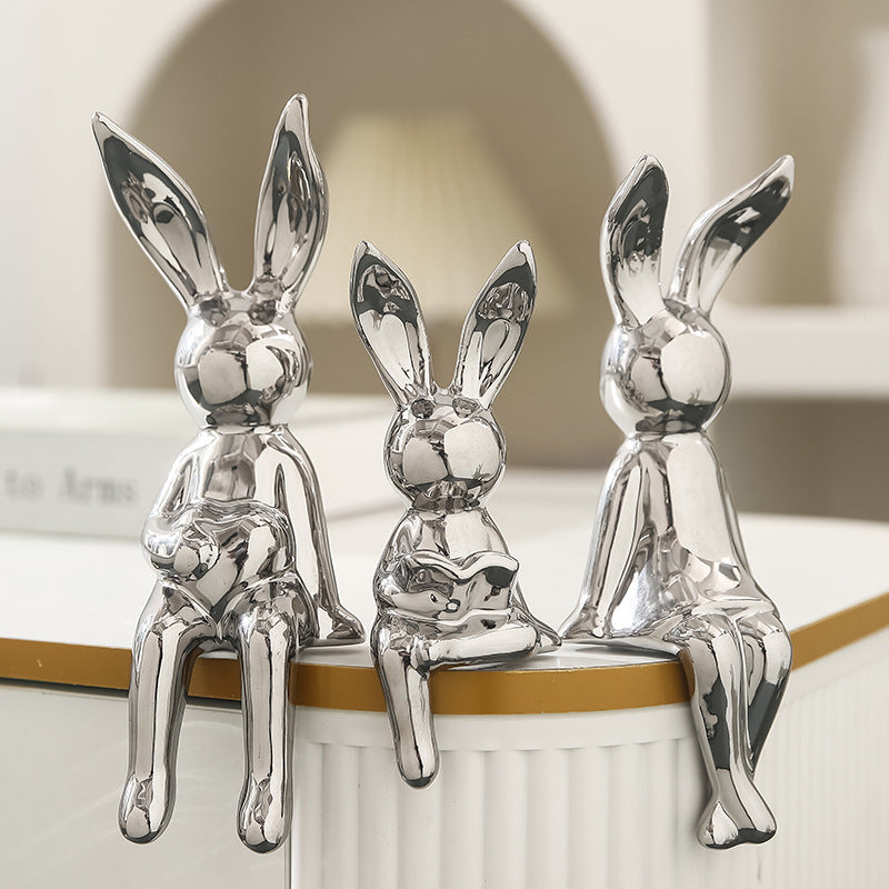 Shiny Rabbit Family Figurines