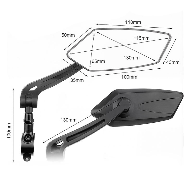 360° Rotatable Adjustable Bicycle Rearview Mirror