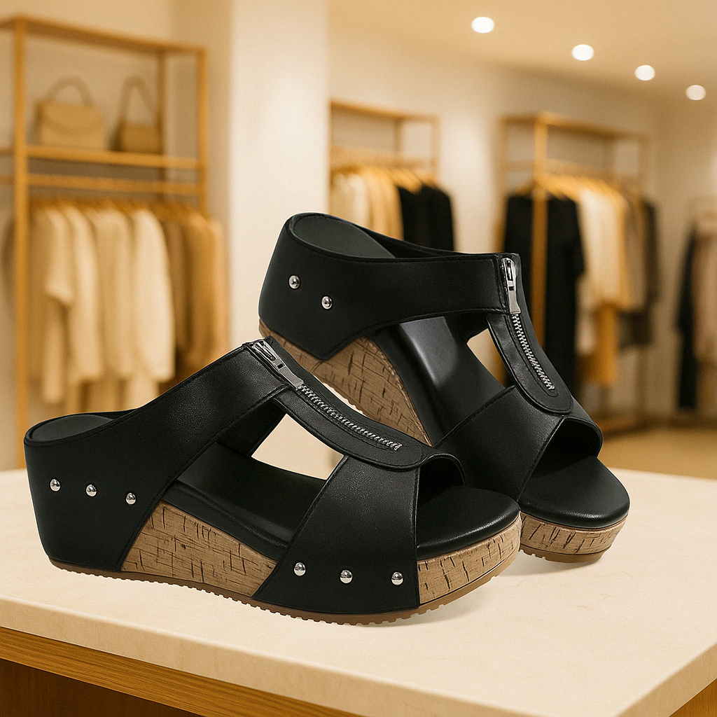 Stylish Open Toe Wedge Sandals
