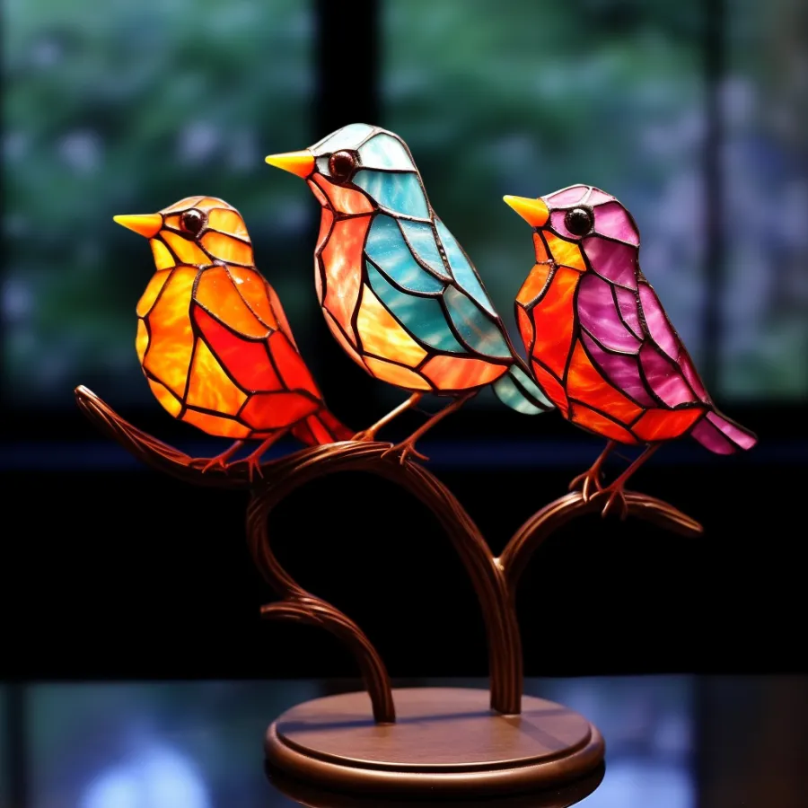 Songbird Serenade - Stained Glass Ornament