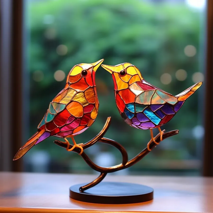Songbird Serenade - Stained Glass Ornament