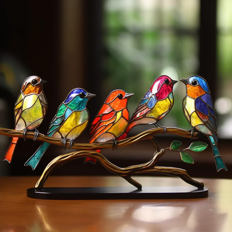 Songbird Serenade - Stained Glass Ornament