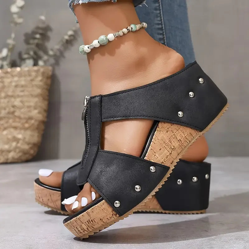 Stylish Open Toe Wedge Sandals