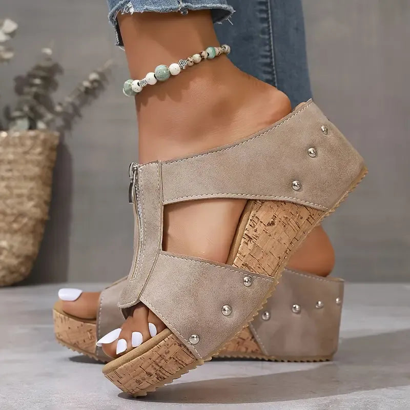 Stylish Open Toe Wedge Sandals
