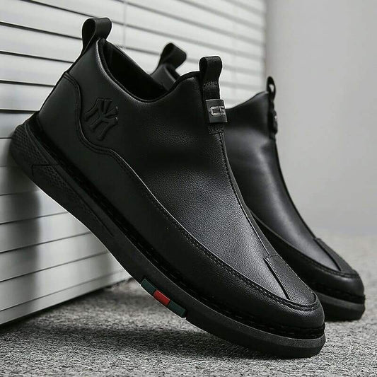 Solid color casual sneakers with side zippers