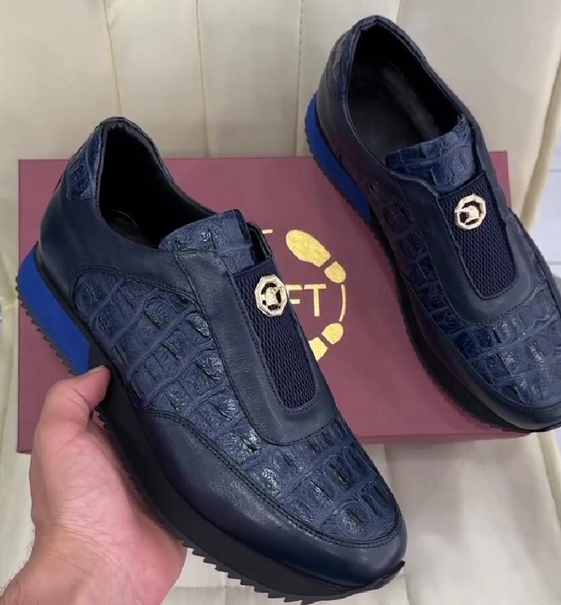 TOFT crocodile leather sneakers