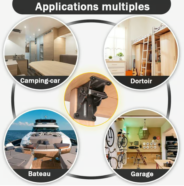 ⏳Limited 50% Discount🎁Heavy Duty Folding Table Leg Brackets with Self-Locking Hinges