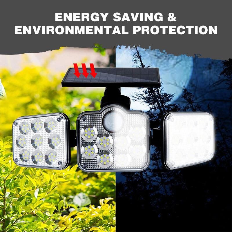 Triple Split LED Solar Powered Patio Body Sensor Wall Light