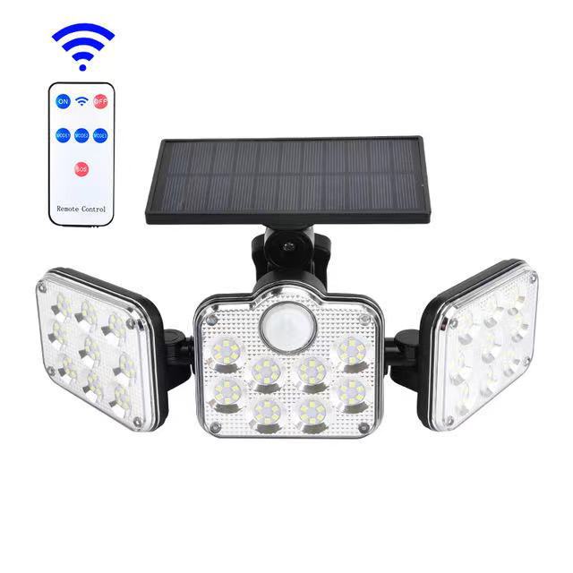 Triple Split LED Solar Powered Patio Body Sensor Wall Light