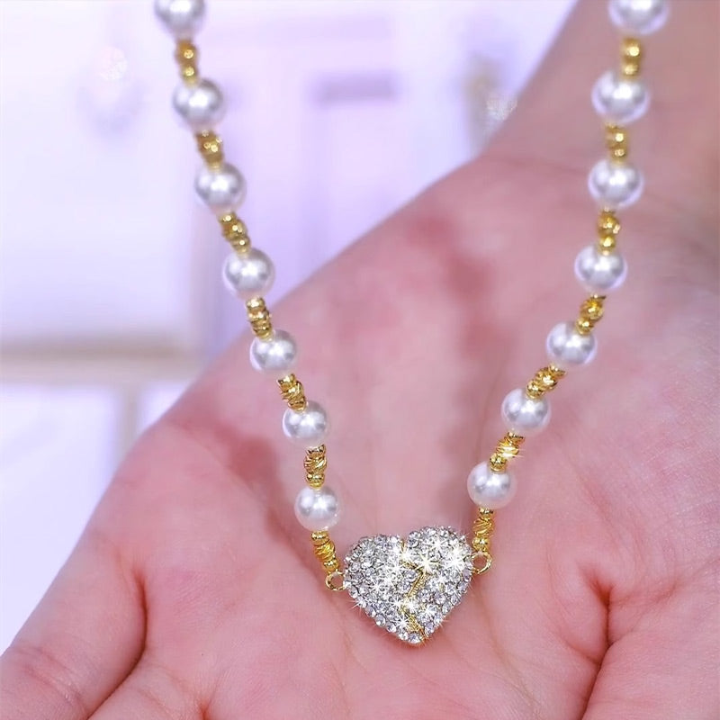 New Magnetic Pearl Heart Necklace🎁 Last Day Promotion 50% OFF 🔥