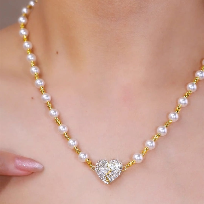 New Magnetic Pearl Heart Necklace🎁 Last Day Promotion 50% OFF 🔥