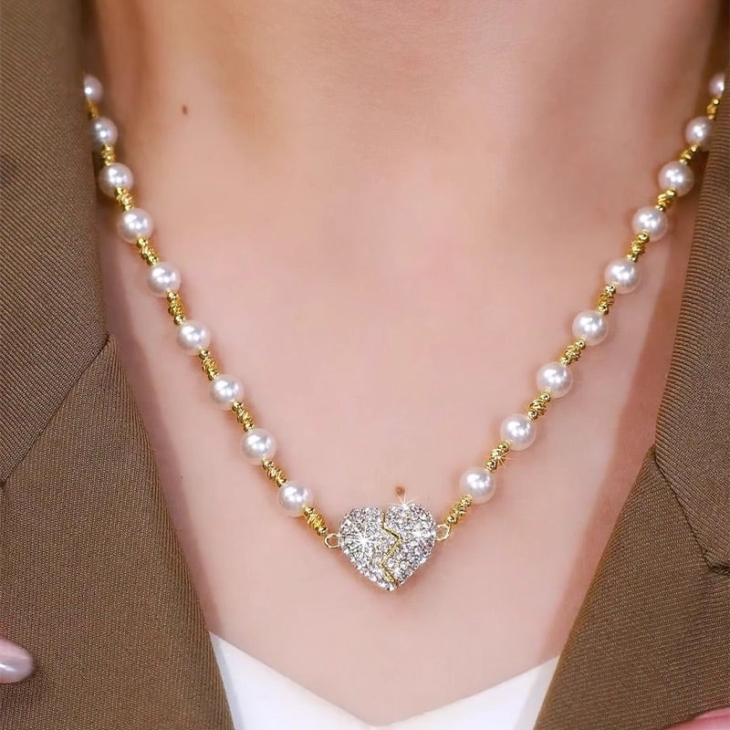 New Magnetic Pearl Heart Necklace🎁 Last Day Promotion 50% OFF 🔥
