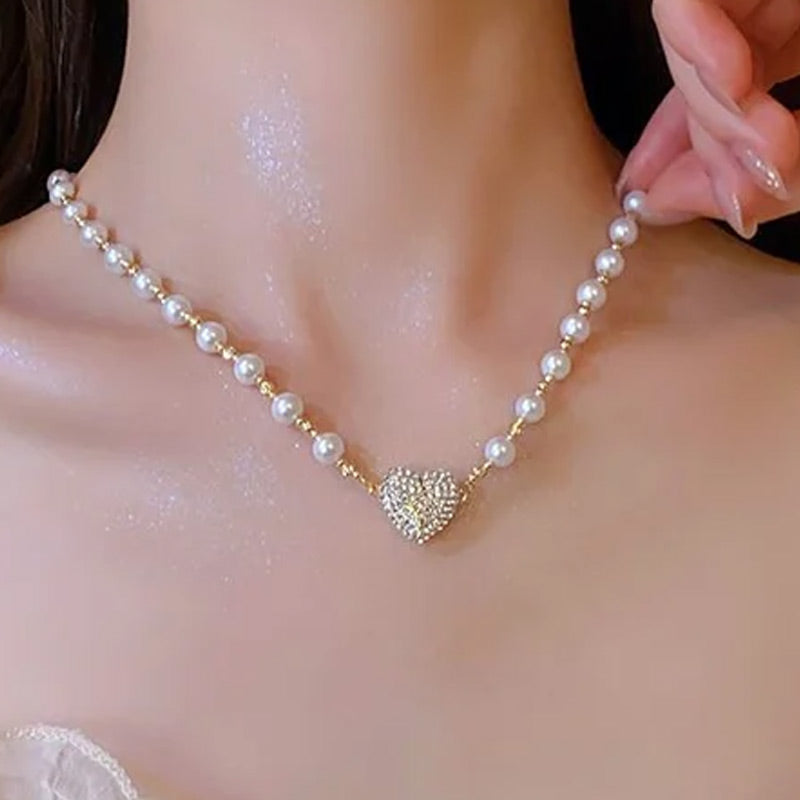 New Magnetic Pearl Heart Necklace🎁 Last Day Promotion 50% OFF 🔥