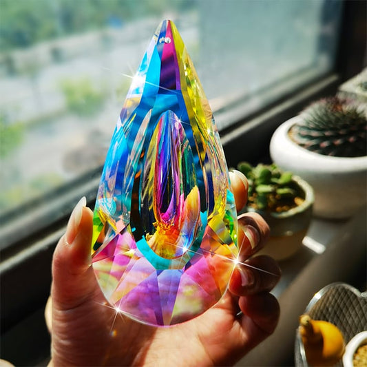 120 mm AB-colored hanging crystal prism suncatcher