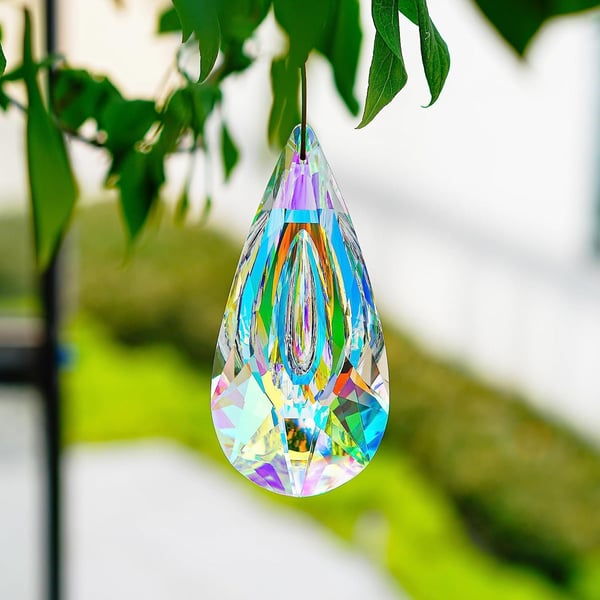 120 mm AB-colored hanging crystal prism suncatcher
