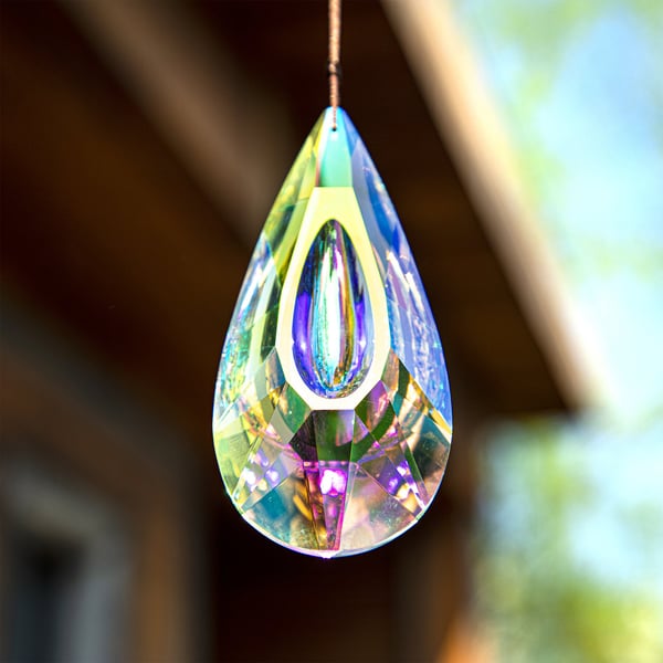 120 mm AB-colored hanging crystal prism suncatcher