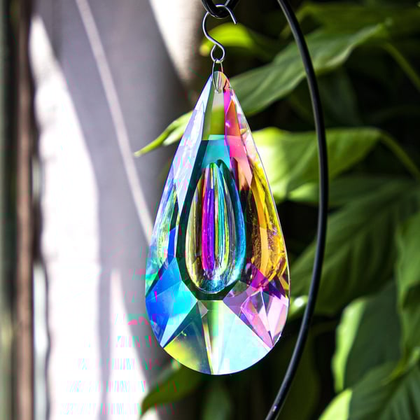 120 mm AB-colored hanging crystal prism suncatcher