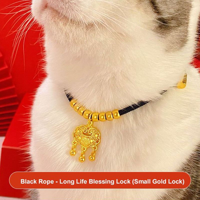 Pet New Year Gold Lock Collar