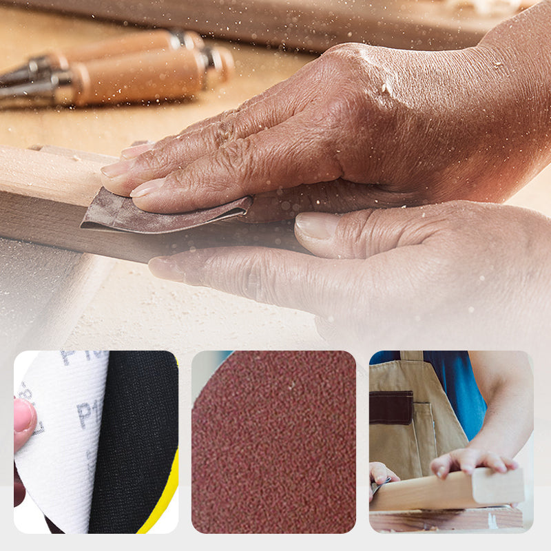 100pcs/Set 4''(100mm) Round Flocking Sandpaper with Sanding Backing Plate