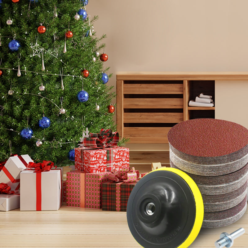 100pcs/Set 4''(100mm) Round Flocking Sandpaper with Sanding Backing Plate