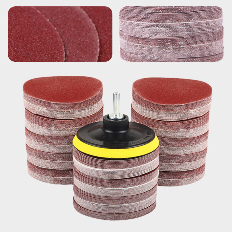 100pcs/Set 4''(100mm) Round Flocking Sandpaper with Sanding Backing Plate