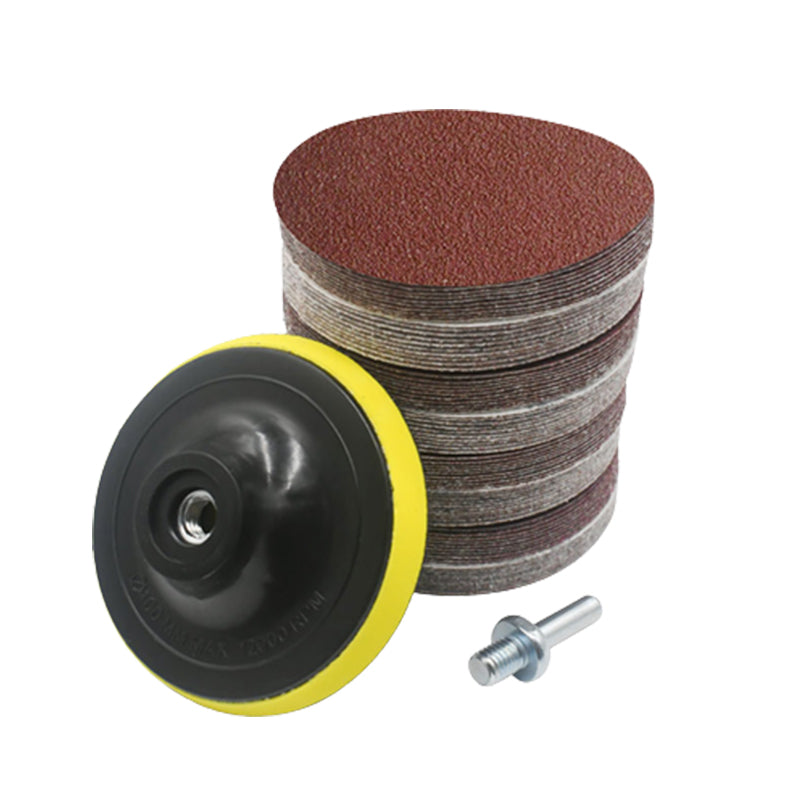 100pcs/Set 4''(100mm) Round Flocking Sandpaper with Sanding Backing Plate