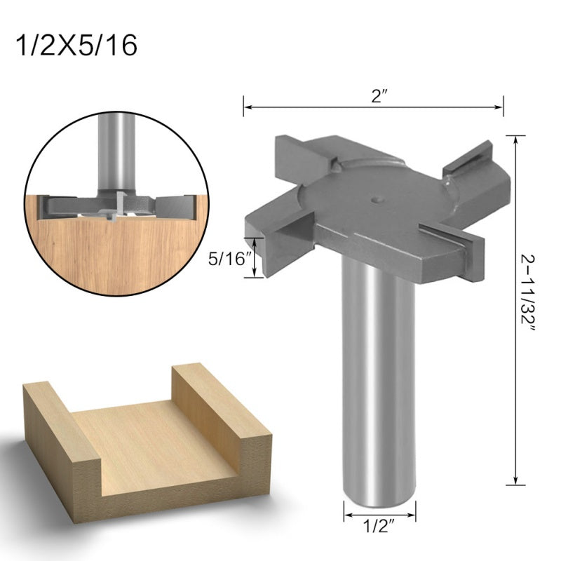 4-Flute T-shaped Grooving Milling Cutter