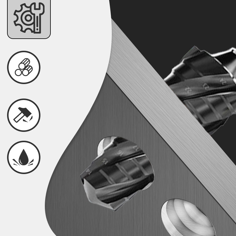 ✨🏆50% discount🏆High Hardness Spiral Flute Step Drill Bit Set