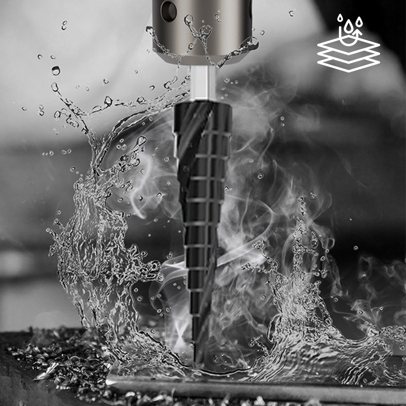 ✨🏆50% discount🏆High Hardness Spiral Flute Step Drill Bit Set