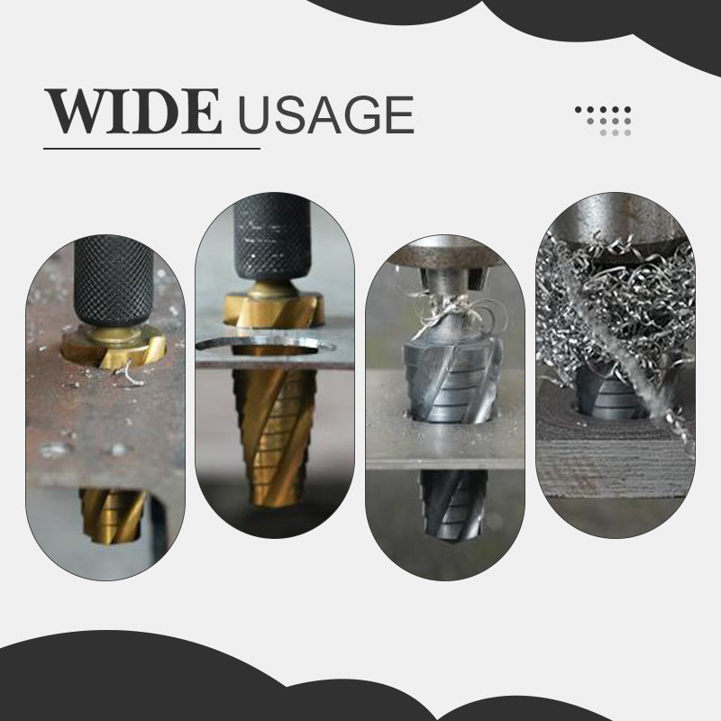 ✨🏆50% discount🏆High Hardness Spiral Flute Step Drill Bit Set