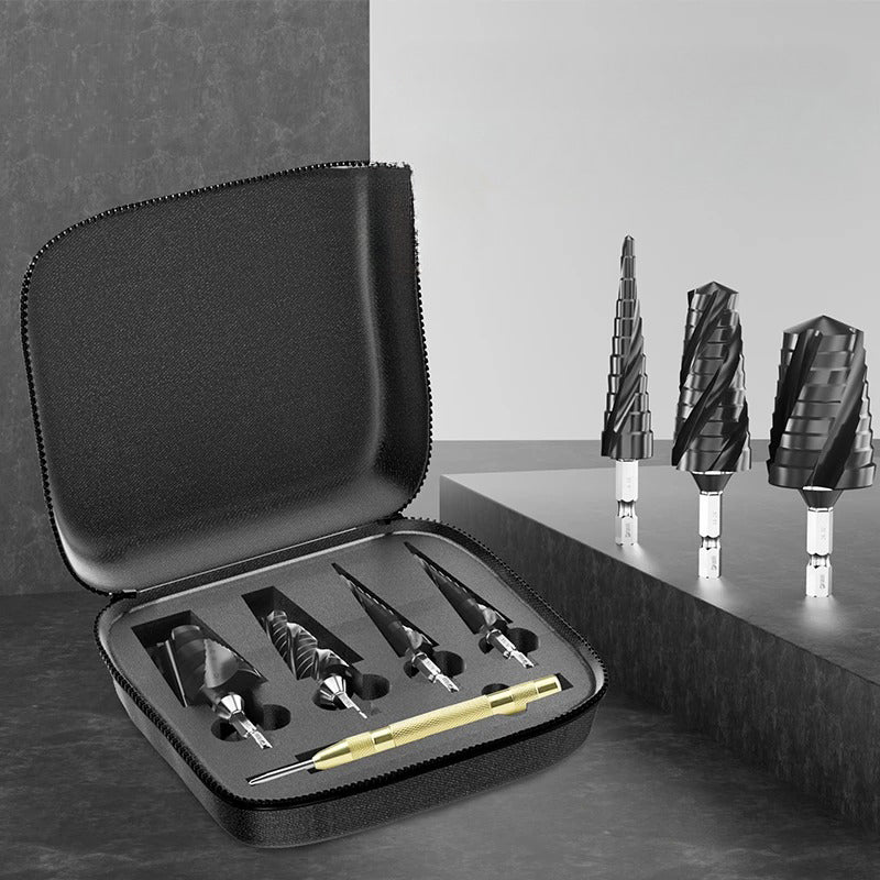 ✨🏆50% discount🏆High Hardness Spiral Flute Step Drill Bit Set